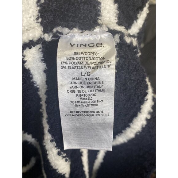 Vince Womens Striped Waffle Stitch Blue White Stripe Sweater Pullover Size Large - Picture 6 of 9